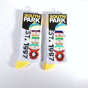 2 Pairs Of South Park Ets. 1997 Crew Socks Sock Size 10-13 Mens